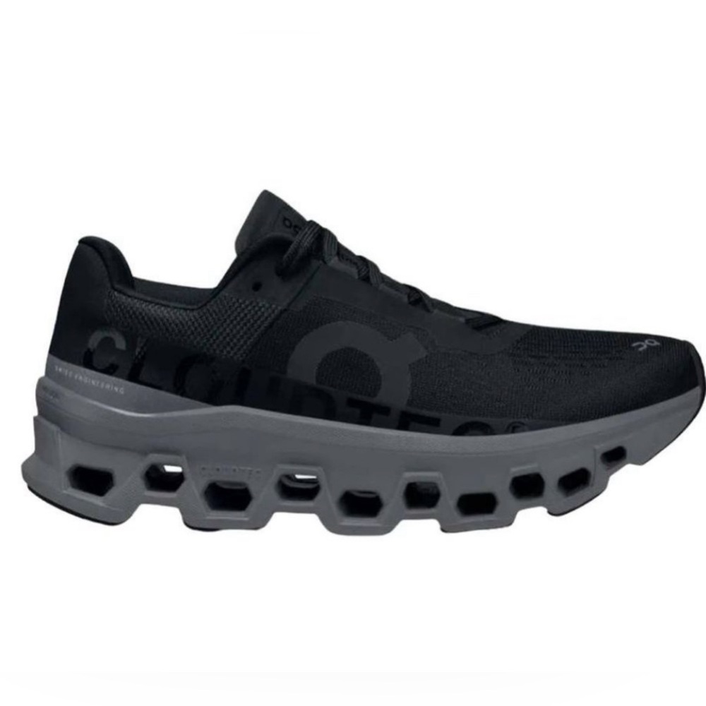 On running WOMEN'S ON CLOUDMONSTER, BLACK/MAGNET, 10.5 B MEDIUM